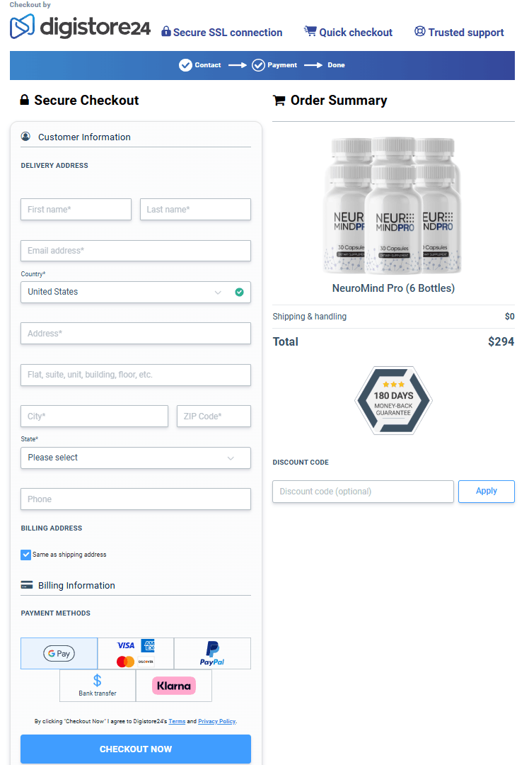 NeuroMind Pro order page